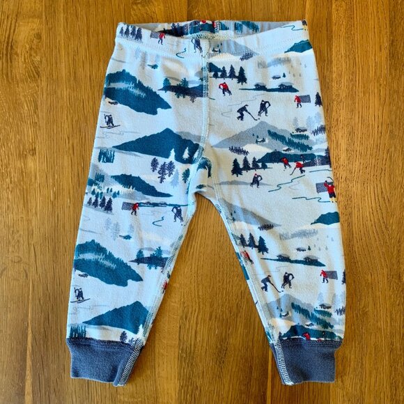 HANNA ANDERSSON Winter Sports Pajamas Boys 12-18 Mo 75 Ski Ice Hockey Cotton PJs - Picture 6 of 9